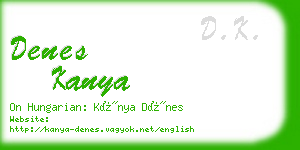 denes kanya business card